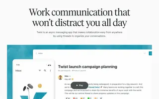 Twist homepage website preview