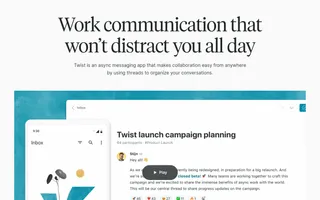 Twist homepage website preview
