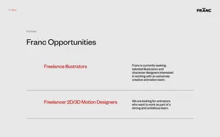 Franc homepage website preview