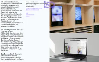 Bureau Sarah Baumann homepage website preview