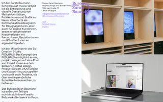 Bureau Sarah Baumann homepage website preview