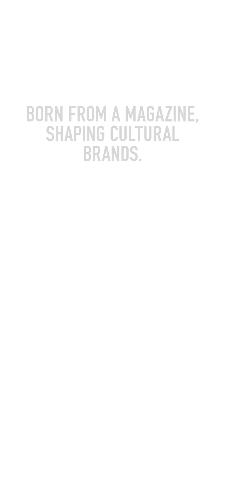 The mobile version presents a simplified, vertically stacked layout optimized for small screens. The large headline is centered at the top in a lighter gray tone against a white background, with the content and imagery following in a single-column scrollable format.