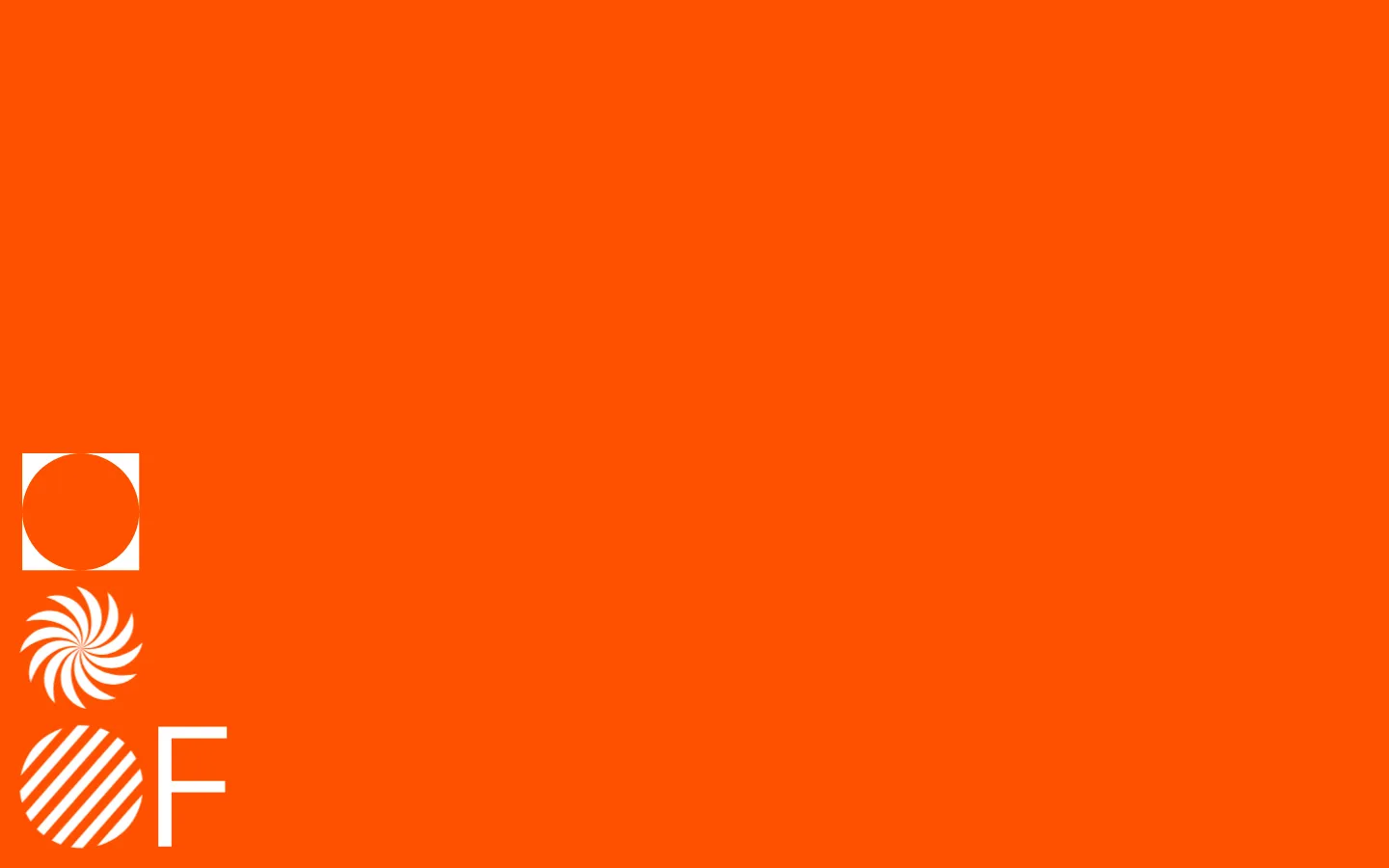 The desktop homepage features a minimalist design with a bright orange header containing a white logo and navigation links for INDEX, FILTER, and MENU. Below the header, a grid layout displays large black and white project photographs, each accompanied by a bold title like ORBIT and TIME TRAVELLER.