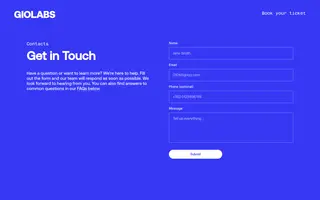 GIOLABS homepage website preview