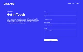 GIOLABS homepage website preview