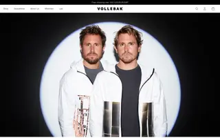 Vollebak homepage website preview