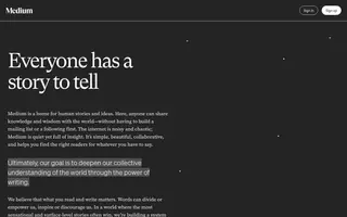 Medium homepage website preview