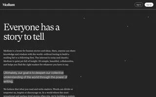 Medium homepage website preview