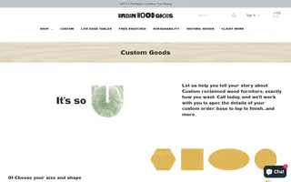 Urban Wood Goods homepage website preview