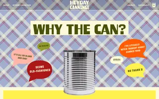 Heyday Canning Co. homepage website preview