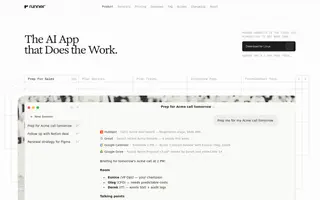 Runner homepage website preview