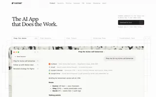 Runner homepage website preview