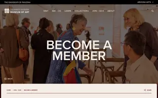 The University of Arizona Museum of Art homepage website preview