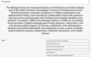 The Berlage homepage website preview