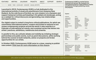 Contemporary HUM homepage website preview