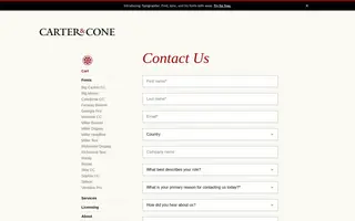 Carter & Cone homepage website preview
