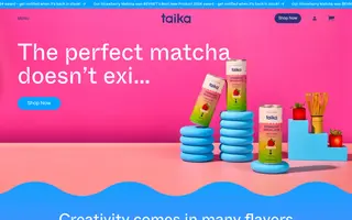 Taika homepage website preview