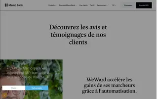 Memo Bank homepage website preview