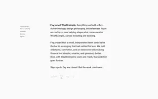 Fey homepage website preview