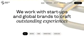 Creative Spark homepage website preview