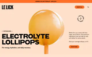 LeLick homepage website preview