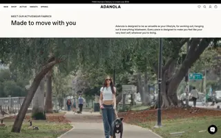Adanola homepage website preview