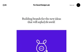 For Good Design Lab homepage website preview