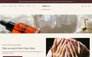 Cheeks + Co homepage website preview