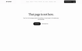 Runner homepage website preview