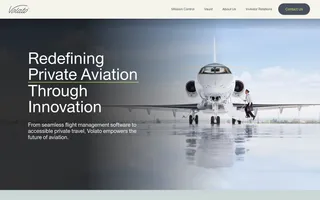 Volato homepage website preview