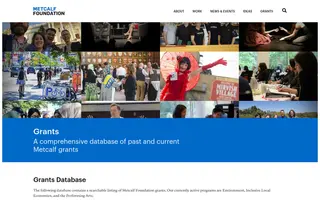 Metcalf Foundation homepage website preview