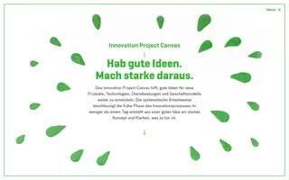 Innovation Project Canvas homepage website preview