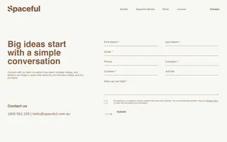 Spaceful homepage website preview