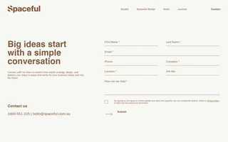 Spaceful homepage website preview