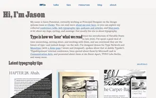 Jason Pamental homepage website preview