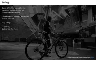 Budnitz Bicycles homepage website preview