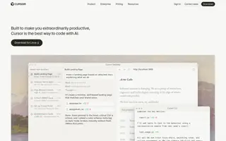 Cursor homepage website preview