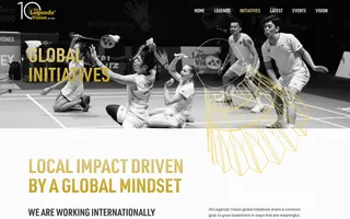 The Legends’ Vision for Badminton homepage website preview