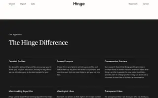 Hinge homepage website preview
