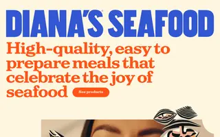Diana's Seafood homepage website preview