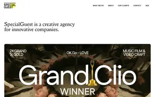 SpecialGuest homepage website preview