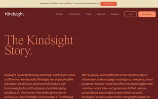 Kindsight homepage website preview