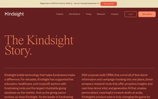 Kindsight homepage website preview