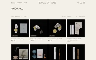 Space of Time homepage website preview
