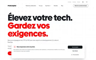 PULSE.digital homepage website preview