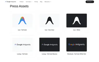 Google Antigravity homepage website preview