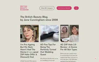 British Beauty Blogger homepage website preview