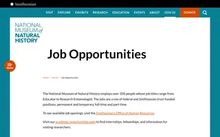 National Museum of Natural History homepage website preview