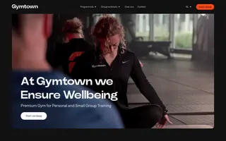 Gymtown homepage website preview