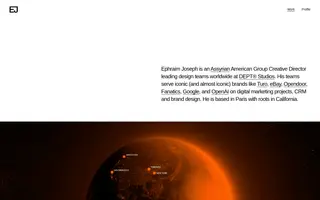 Ephraim Joseph homepage website preview